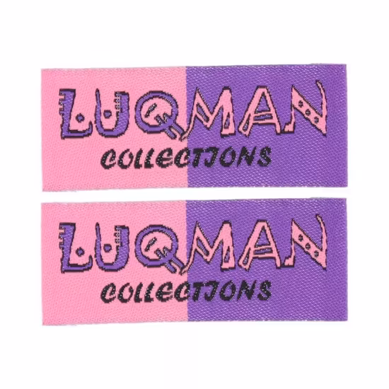 Custom Silicone Polyester Satin Woven Tag Logo Label for Fashion Garment Bags Shoes Hats