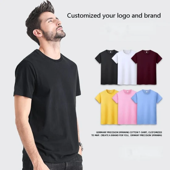 Customizde 로고 더 많은 색상 반팔 티셔츠 코튼 티셔츠 유니섹스 T